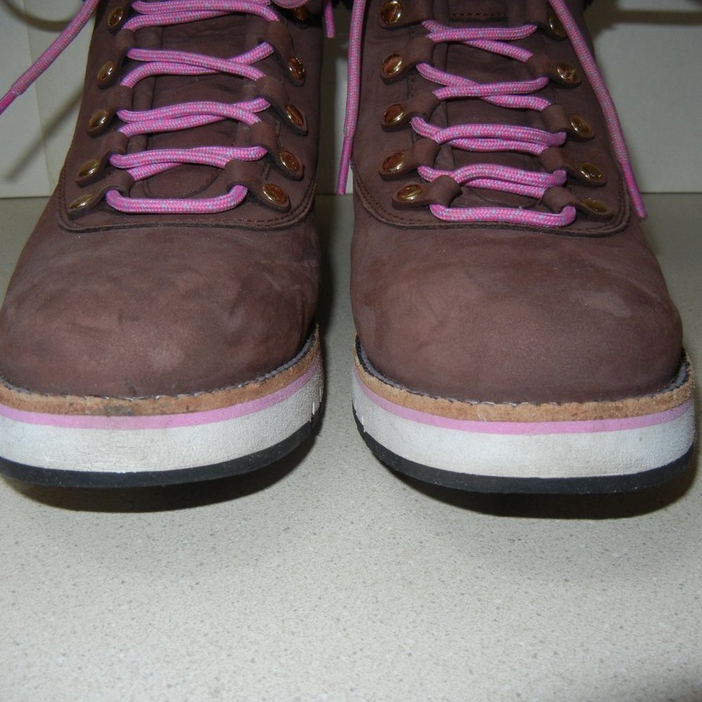 Cole Haan Sz 9 Womens Grand Explore Boot Waterproof Shearling Hiker Wedge Suede - Picture 6 of 11